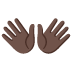 👐🏿 open hands: dark skin tone display on Google